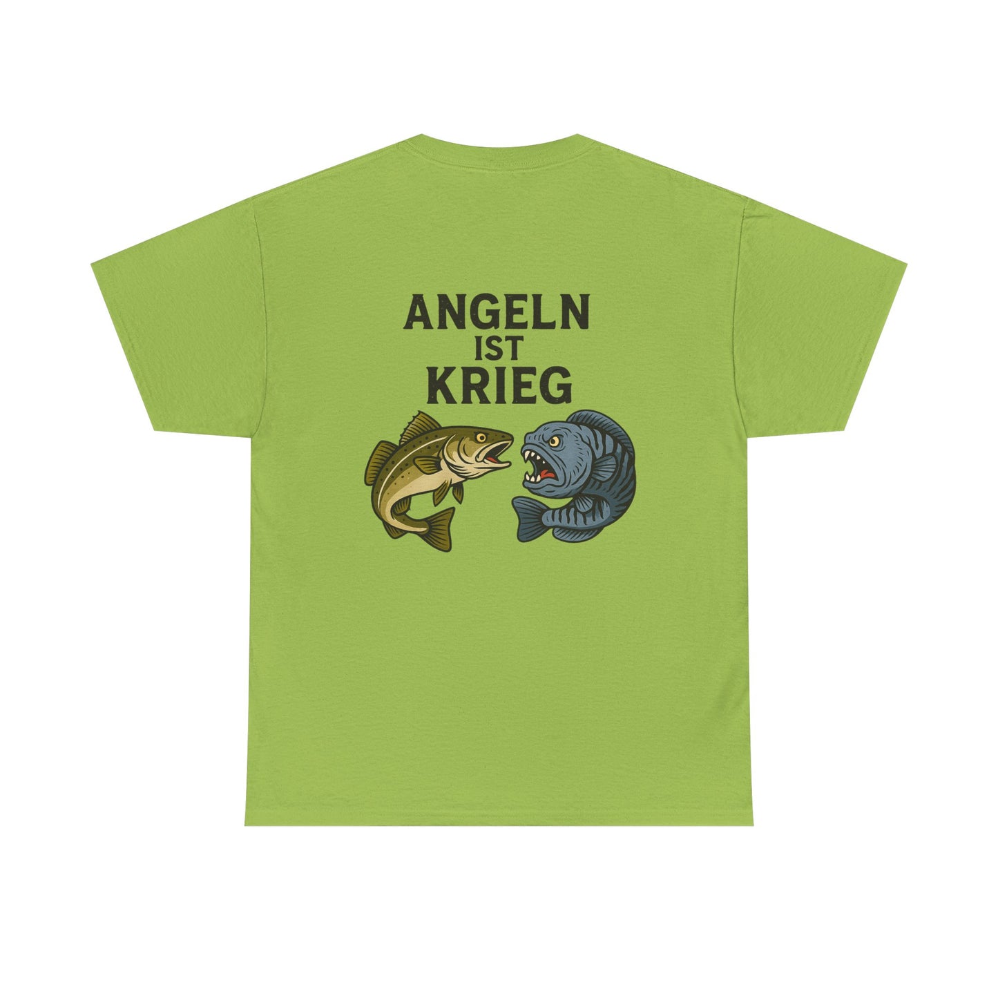 Unisex Heavy Cotton T-Shirt – „Angeln ist Krieg“ – Für alle, die es ernst meinen