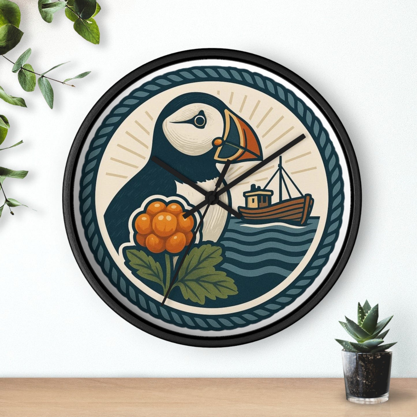 Puffin trifft Präzision – unsere Wanduhr mit nordischem Charme