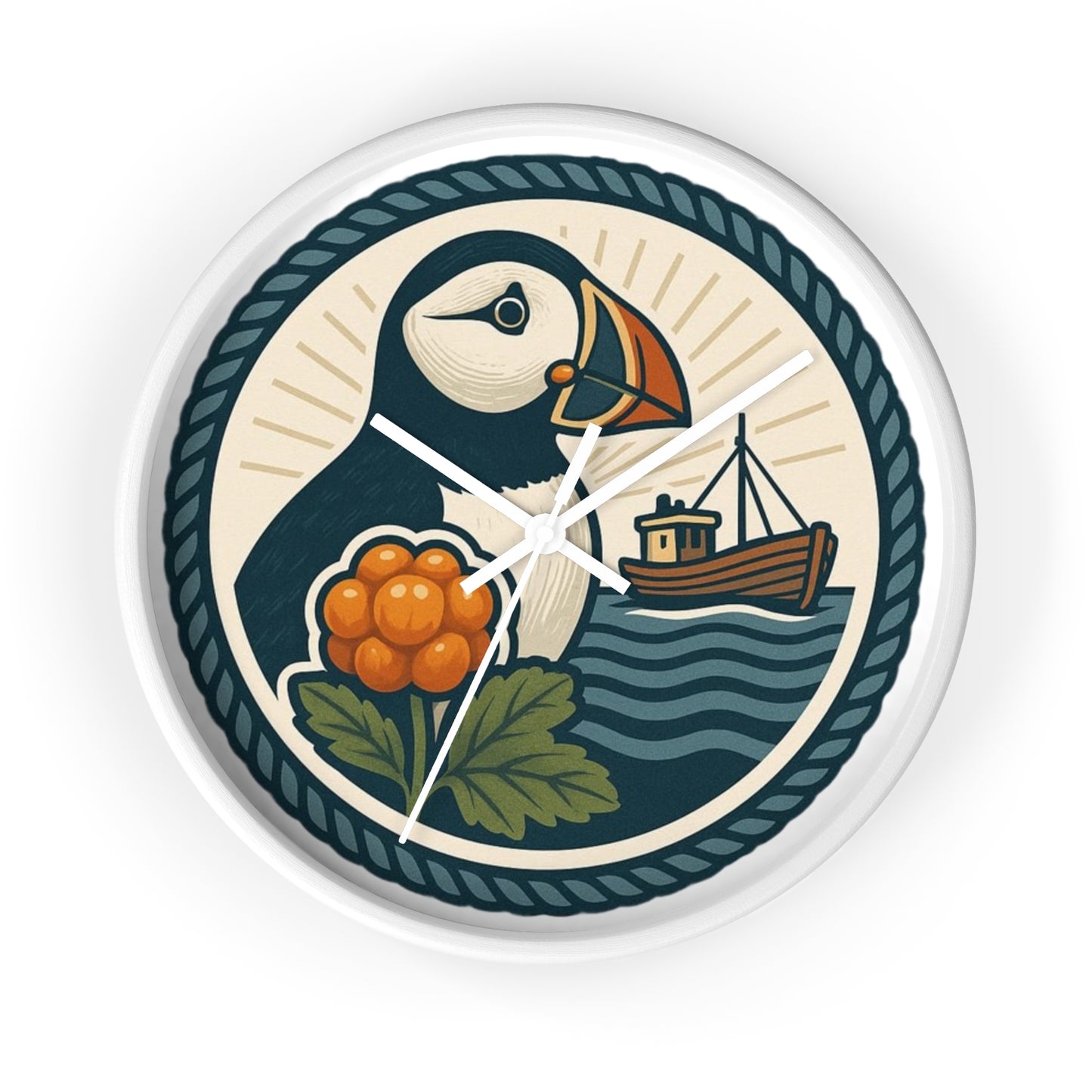 Puffin trifft Präzision – unsere Wanduhr mit nordischem Charme