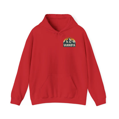 Adventure-Ready Unisex Hoodie with Vintage Lodge Design